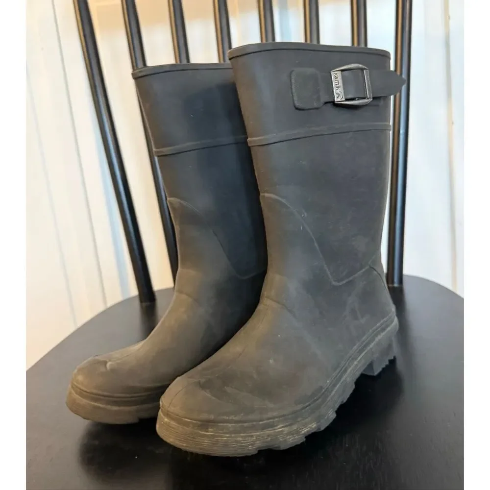 Kamik raindrops boys black rainboot size 13
